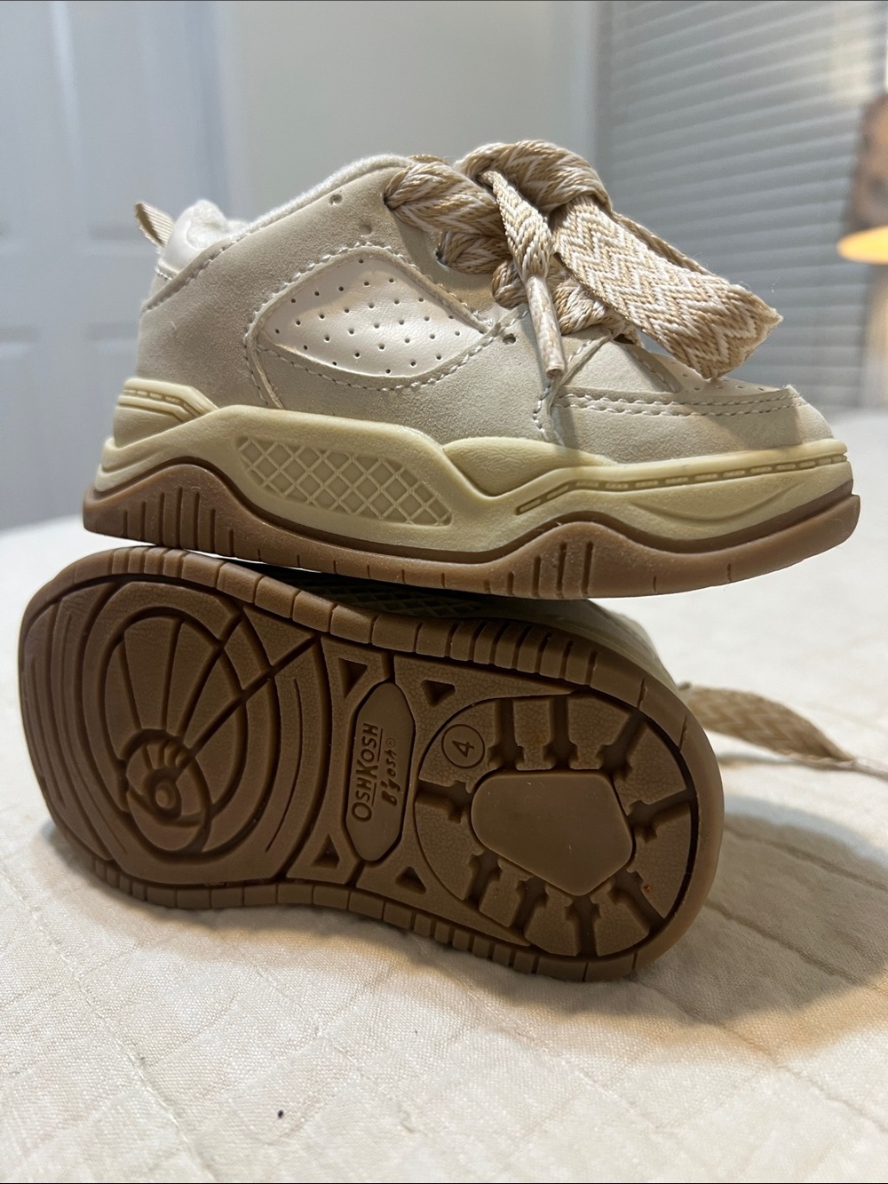OshKosh B'gosh Cream and Tan Kids' Sneakers